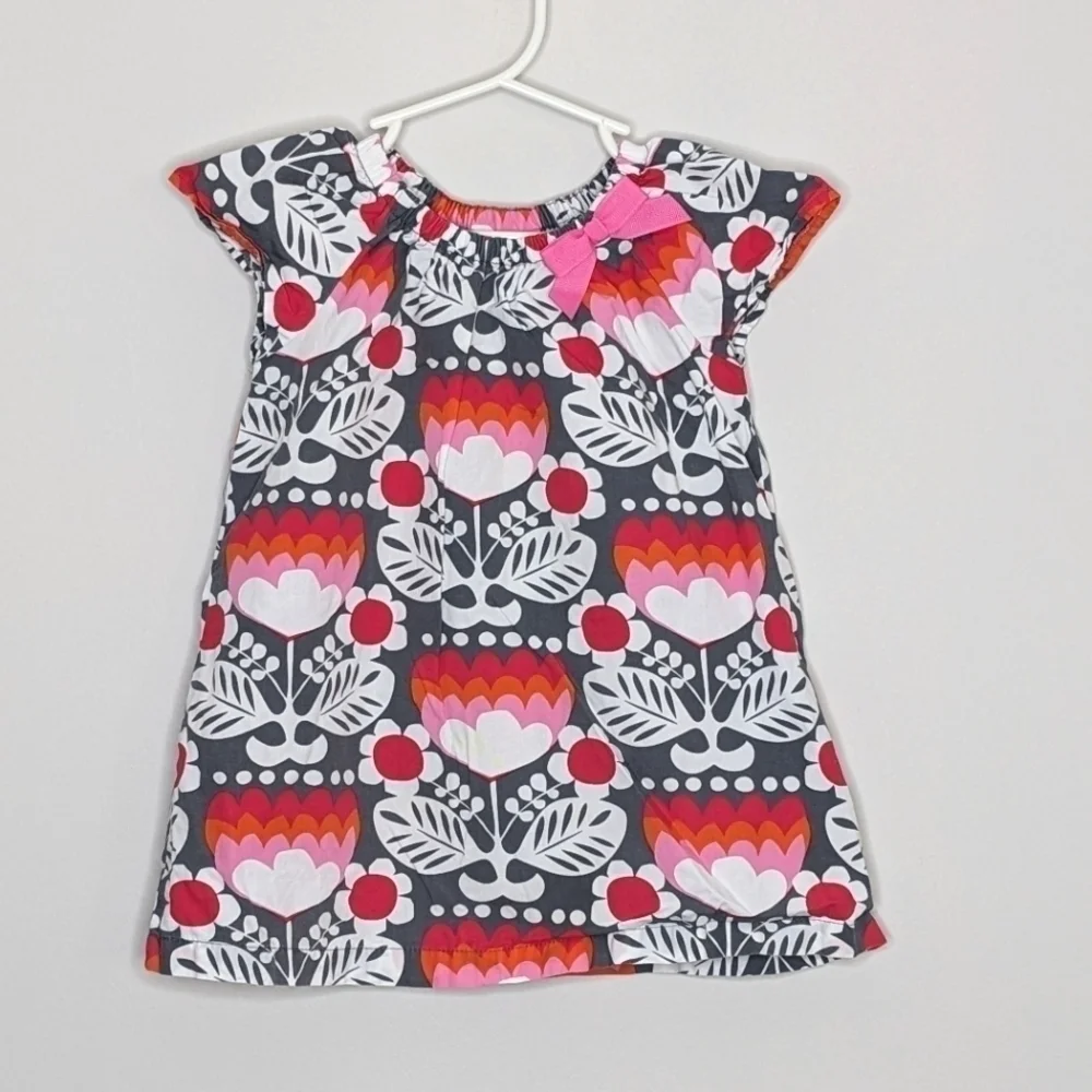 Hanna Andersson Flower Butterfly Dress Tunic 80 2T